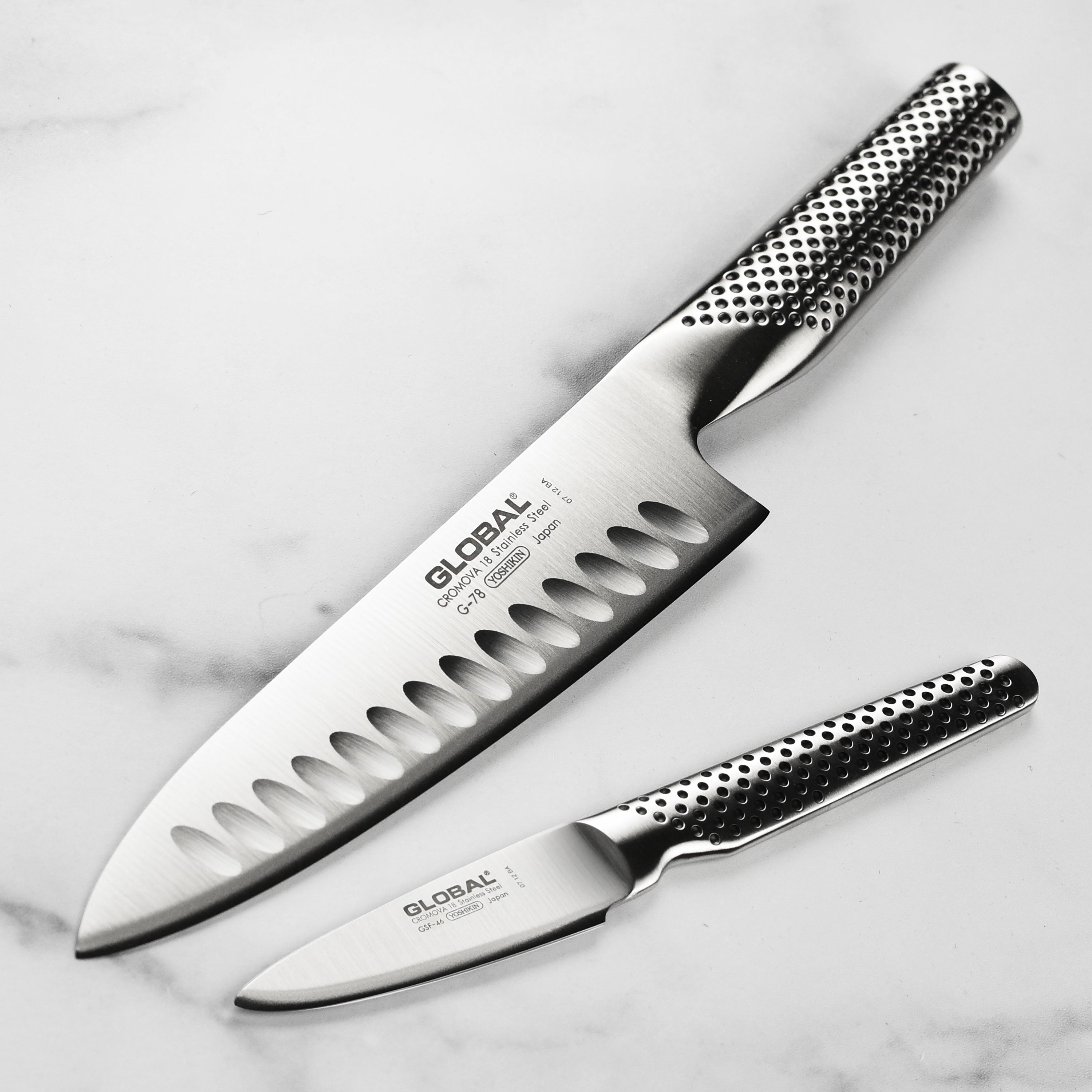 Global Chef's Knife Set - 2 Piece Hollow Edge – Cutlery and More