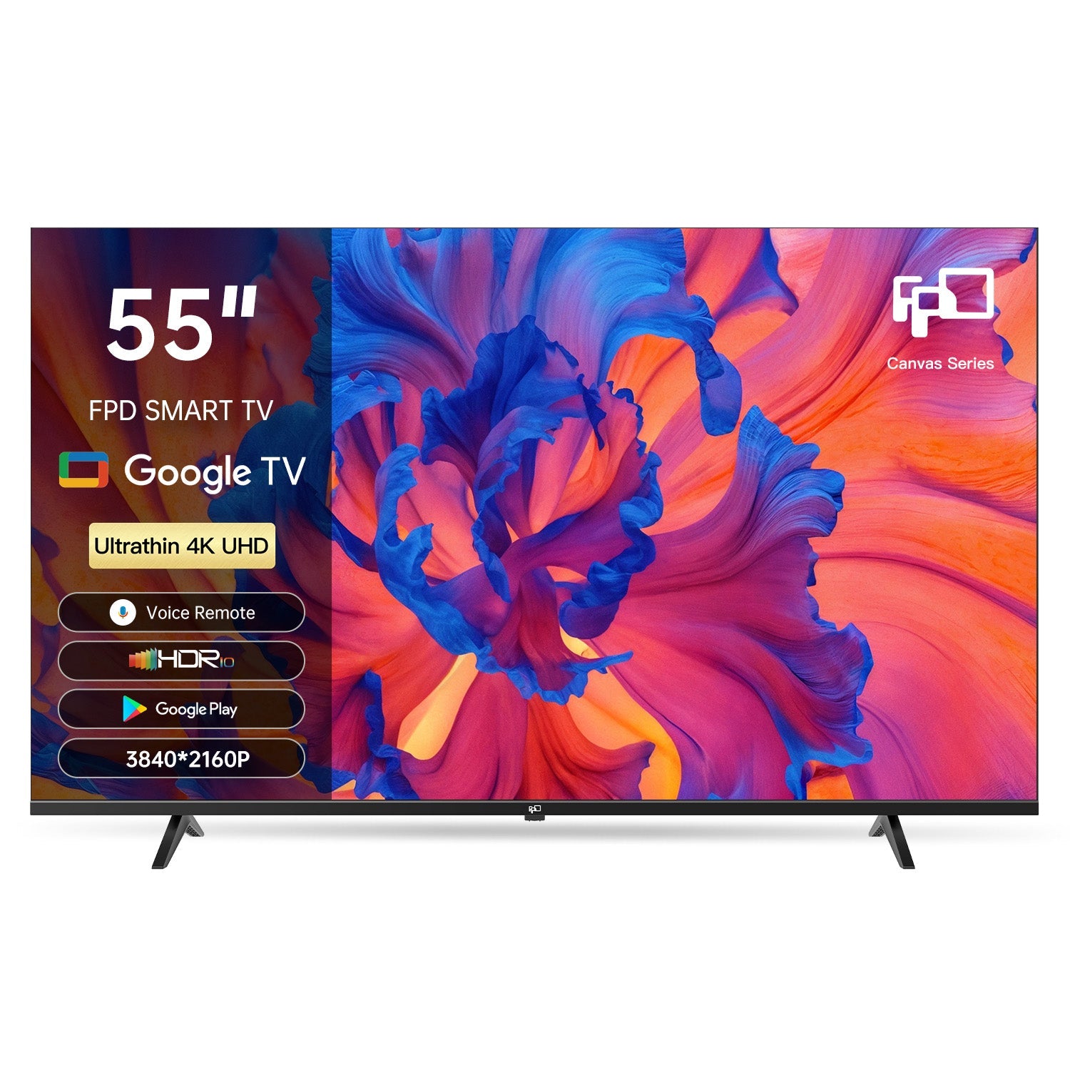 FPD AG55 Inch Smart TV, 4K LED Google TV | Stunning HDR Clarity