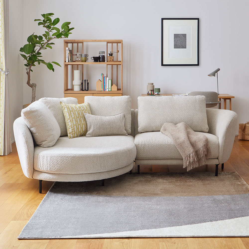 カウチソファ2点セット 向かって左カウチ「ニーデ (CLT-S_1.5ER)」 布