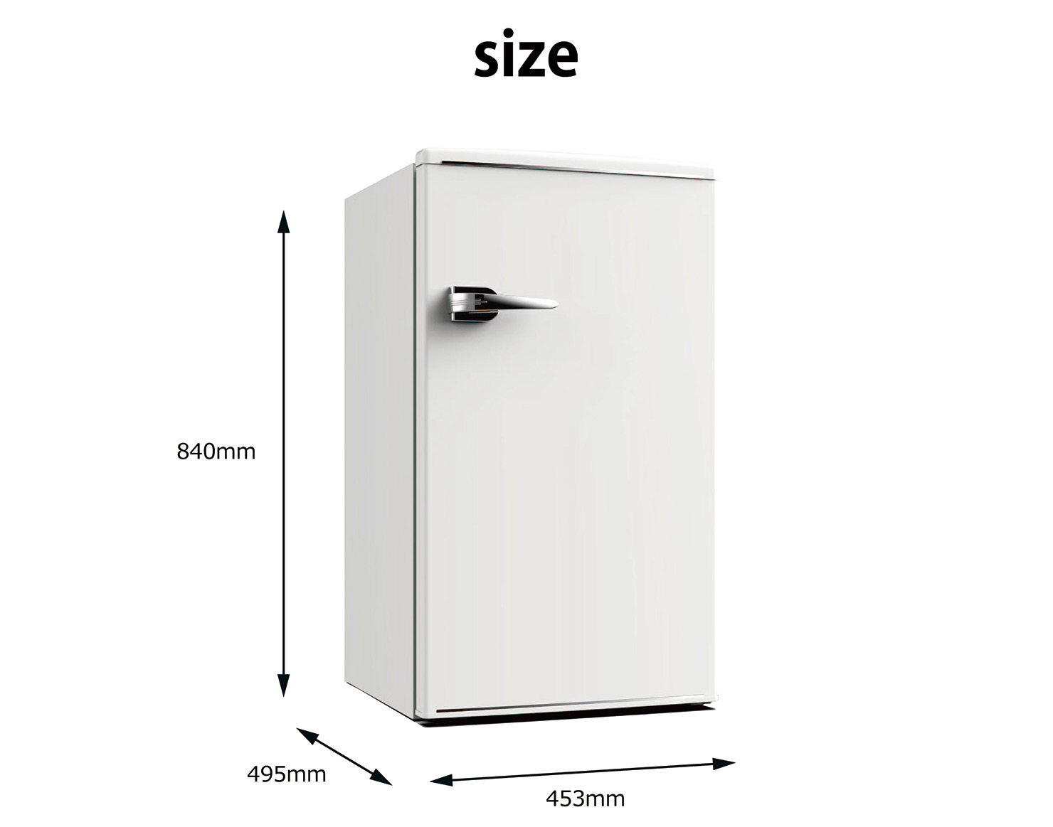 1ドアレトロ冷蔵庫 85L RT-185W : 製品一覧