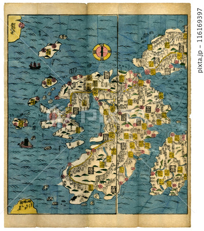 江戸時代、九州地方の古地図［筑前・肥前・豊前・日向・薩摩ほか］の
