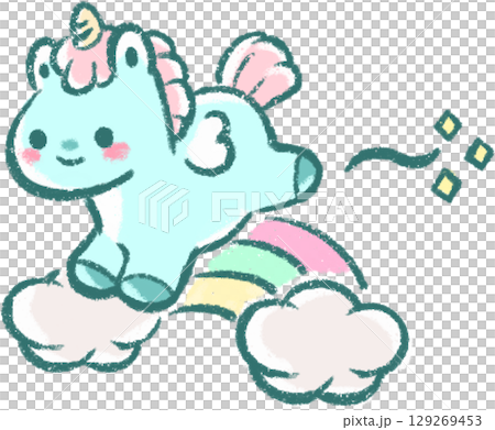 うま 馬 ユニコーン ペガサス 架空 空想 動物 水彩 ファンシー 午年 午