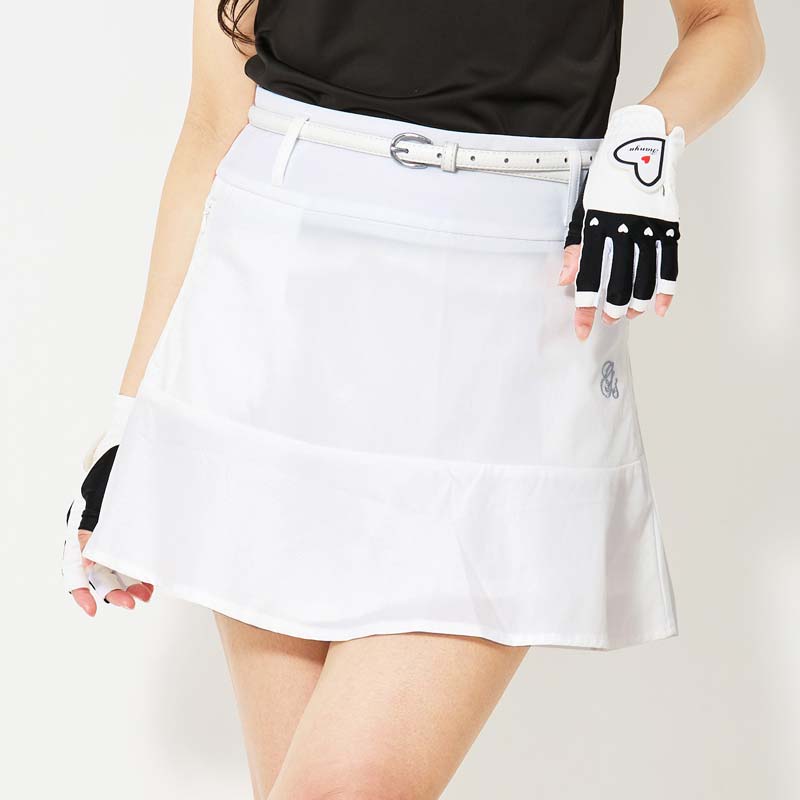 ENTI GOLF ゴルフウェア ホワイトフレアスカート ウエストゴム 楽天