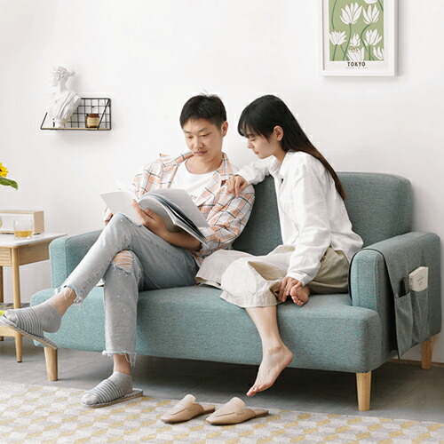 楽天市場】ソファ 2人掛け カウチソファ 幅140cm 二人掛け 北欧 天然木