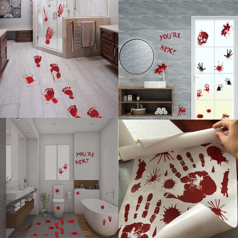 楽天市場】3Dウォールステッカー 血まみれ ハンド フット ハロウィン