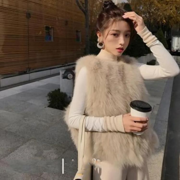 楽天市場】冬服 トップス ファーベスト ファーコート ノースリーブ