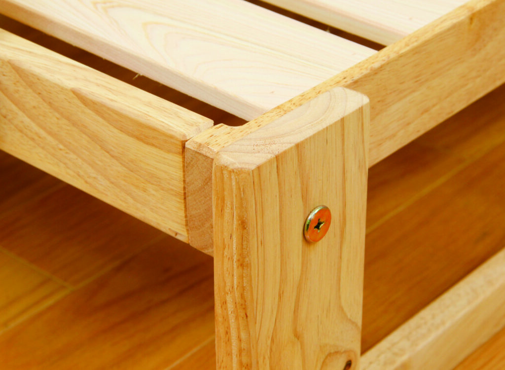 楽天市場】中居木工 折りたたみひのきスノコベッド ダブルベッド ハイ