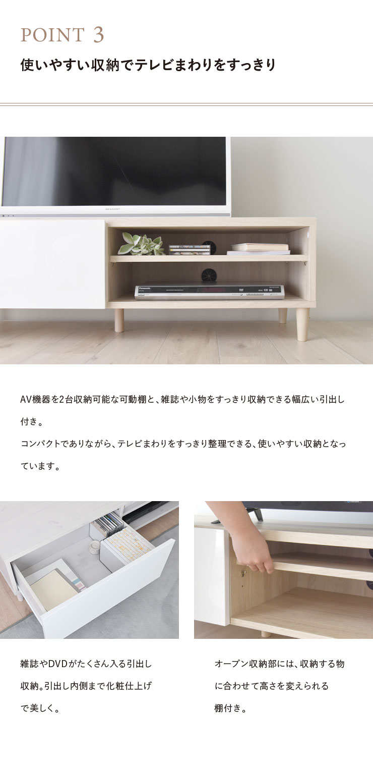 楽天市場】奥行40 高さ35 テレビ台 ローボード 北欧 白 ホワイト 収納