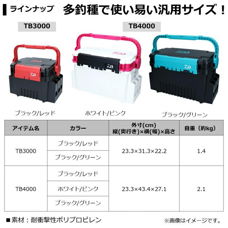 楽天市場】ダイワ(Daiwa) タックルボックス TB3000 ブラック/グリーン