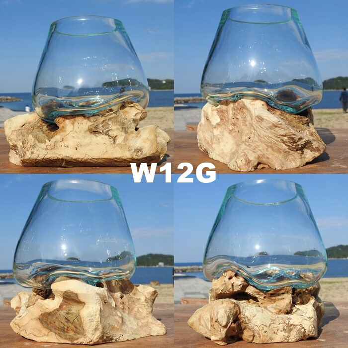 楽天市場】選べる 流木ガラスオブジェ W12 花瓶 アクアリウム