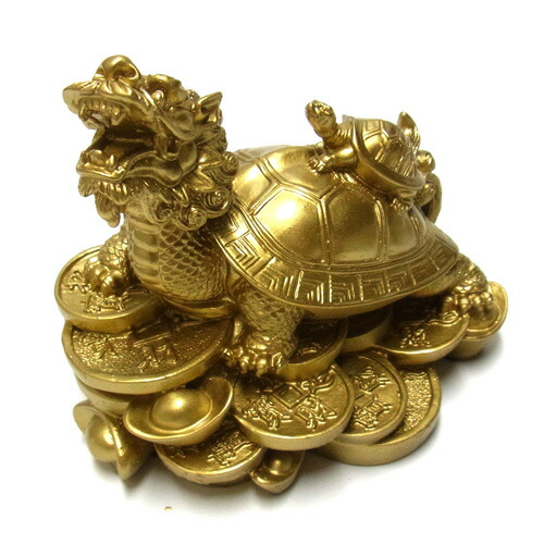 楽天市場】風水 龍亀（ロングイ）10cm 置物 金運 開運 仕事運 銭亀