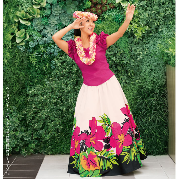 楽天市場】即納☆ フラダンススカート ピンク系 [SK508-3417