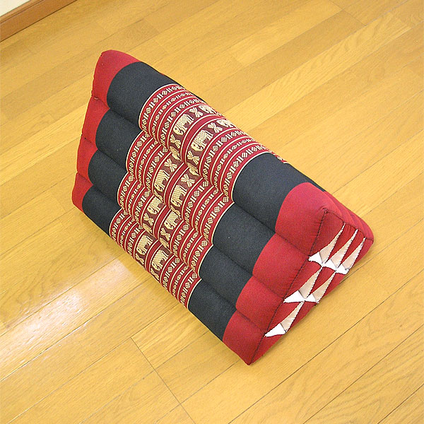 楽天市場】タイ 三角 枕 マット無し 腰掛 クッション 象 レッド