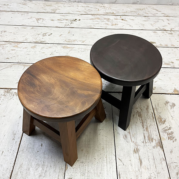 楽天市場】アンティーク ウッドスツール ミニスツール 椅子 丸椅子