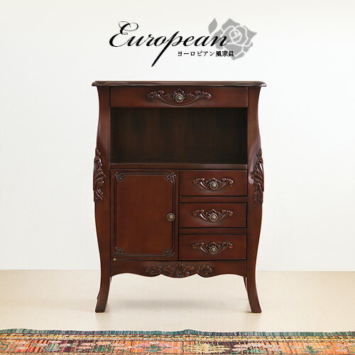 楽天市場】開梱設置 猫脚リビングボード 幅60cm ブラウン 完成品 猫足