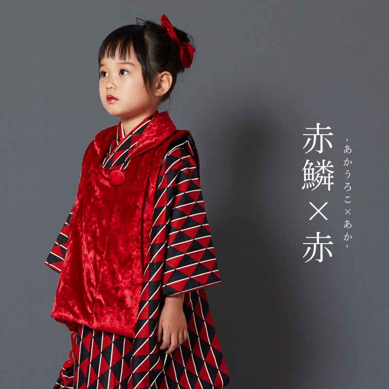 楽天市場】七五三 三歳 被布 7点セット(被布＋着物＋長襦袢＋草履＋髪