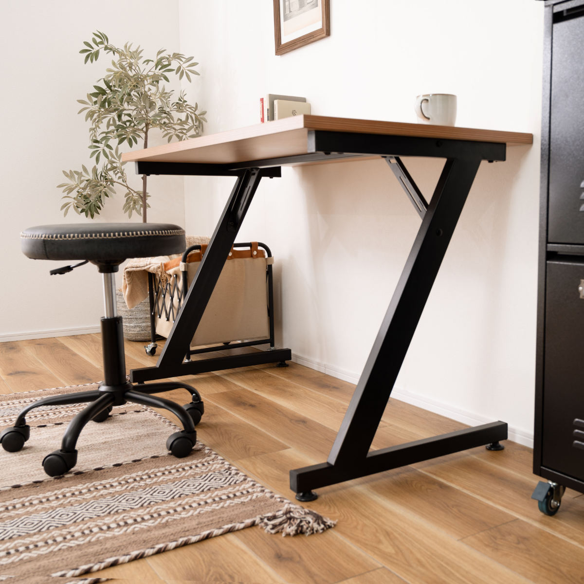 楽天市場】デスク 幅120cm アジャスター付き （ 木目調 おしゃれ