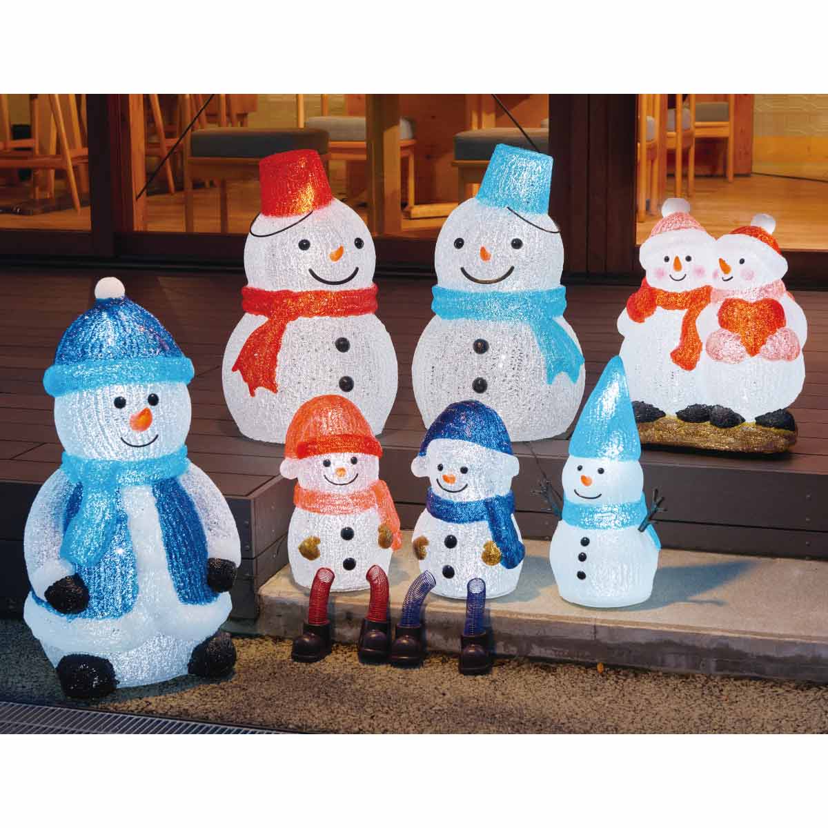 楽天市場】LEDブリリアントモチーフ 青帽子スノーマン 高さ66cm 1台