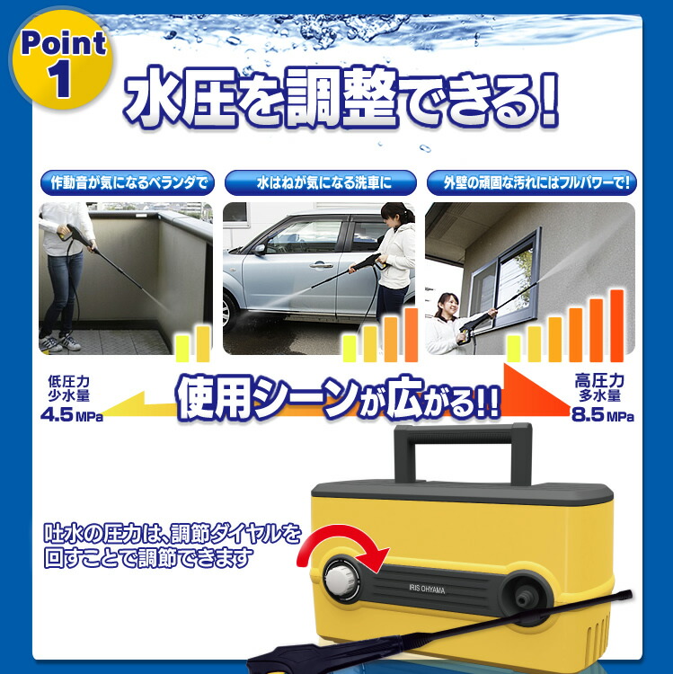 楽天市場】高圧洗浄機 軽量 コンパクト アイリスオーヤマ 高圧洗浄機