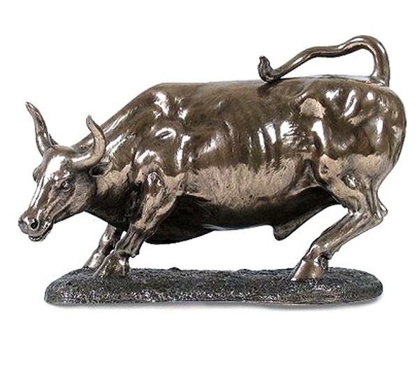 楽天市場】ウォール街 チャージング・ブル（雄牛）上げ相場強気の置物