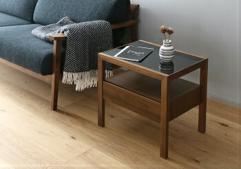 楽天市場】サイドテーブル ベッドサイドテーブル ウォールナット 無垢