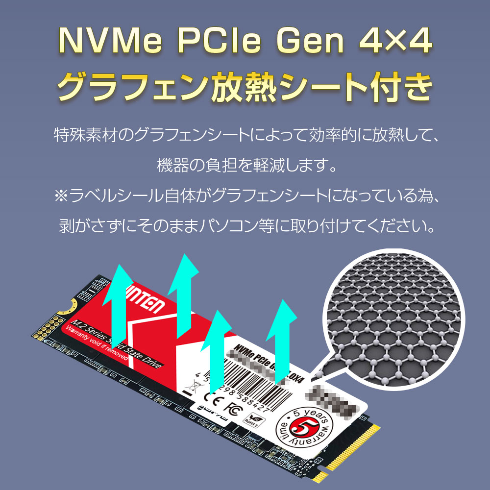 楽天市場】WINTEN M.2 SSD 1TB M.2 2280 PCIe Gen4x4 NVMe 【5年保証