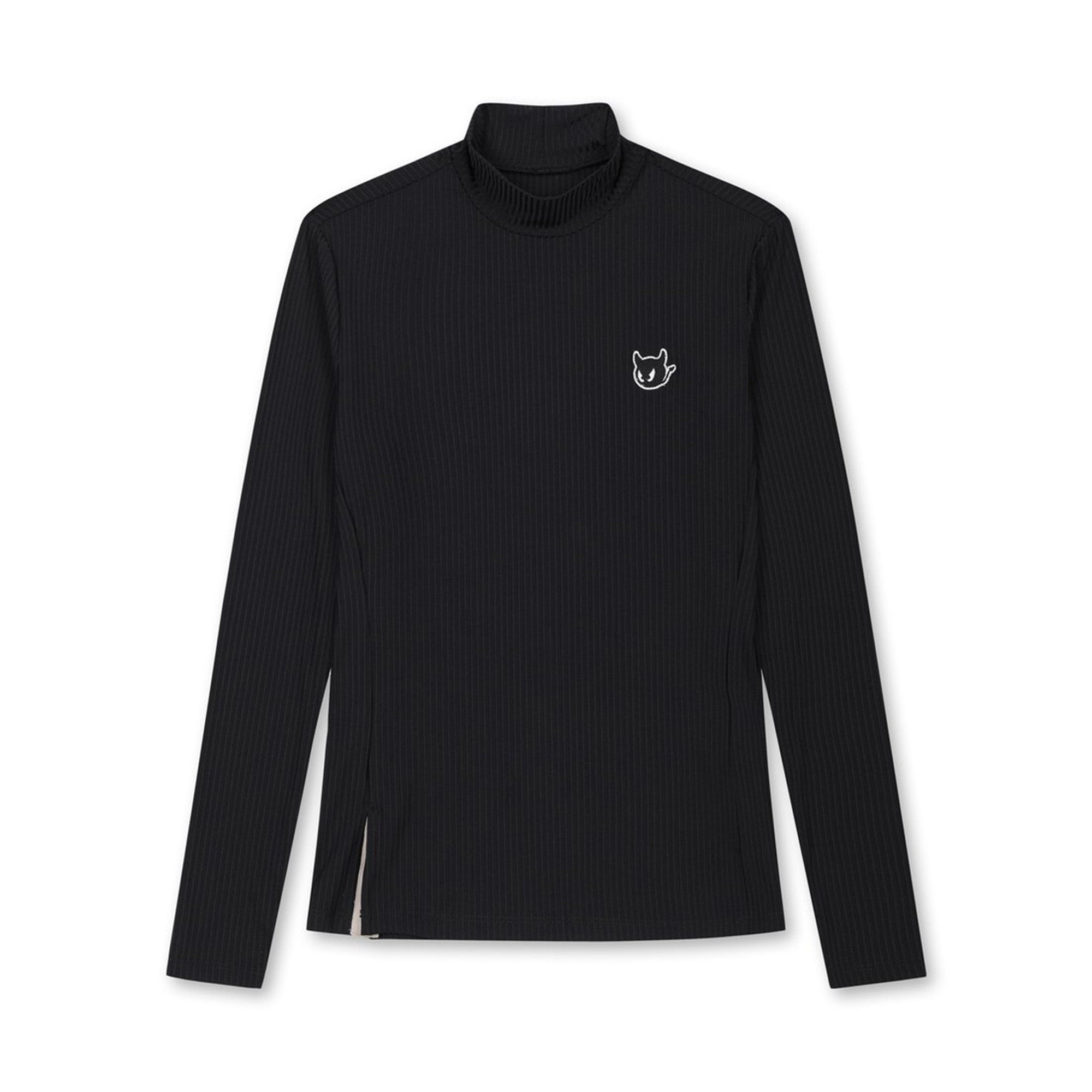 WOMEN べーシックリブモックネック ブラック