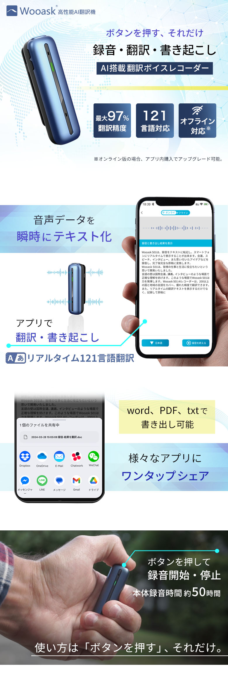 S01 ボイスレコーダー – Wooask｜日本公式サイト