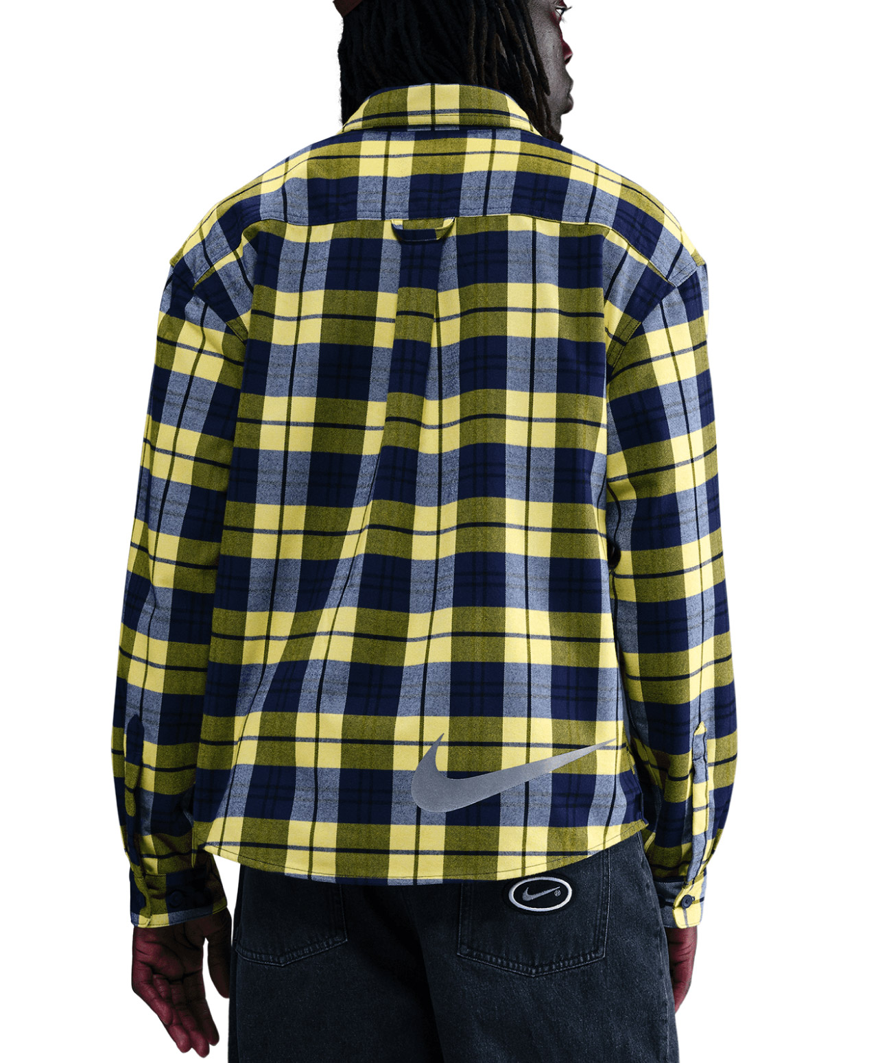 NIKE SB X ERIC KOSTON LONG SLEEVE BUTTON UP SHIRT MIDNIGHT NAVY