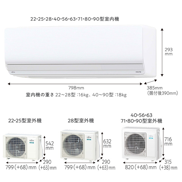 AS-Z633N2-W 富士通ゼネラル ルームエアコン nocria(ノクリア) Z