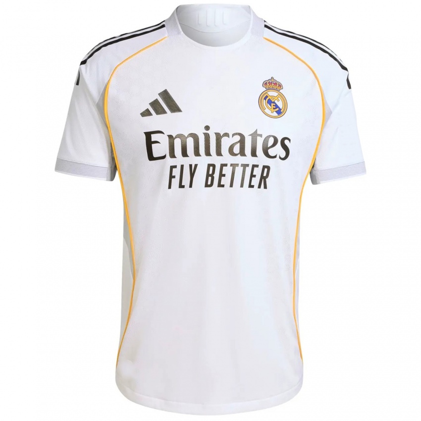 メンズブラヒム・ディアス#21白黄ホームシャツ2025/26ジャージー