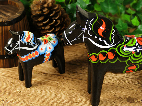 ダーラナホース ブラック/Grannas/グラナス XLサイズ(高さ 20cm)【北欧