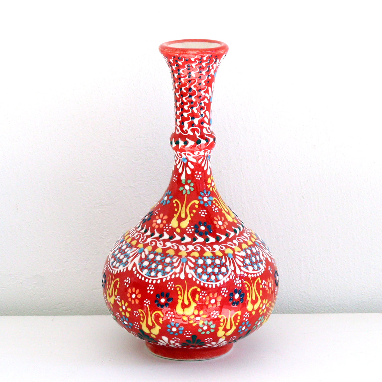 トルコ陶器 花瓶 一輪挿し フラワーベース 高さ20×直径12cm フラワー