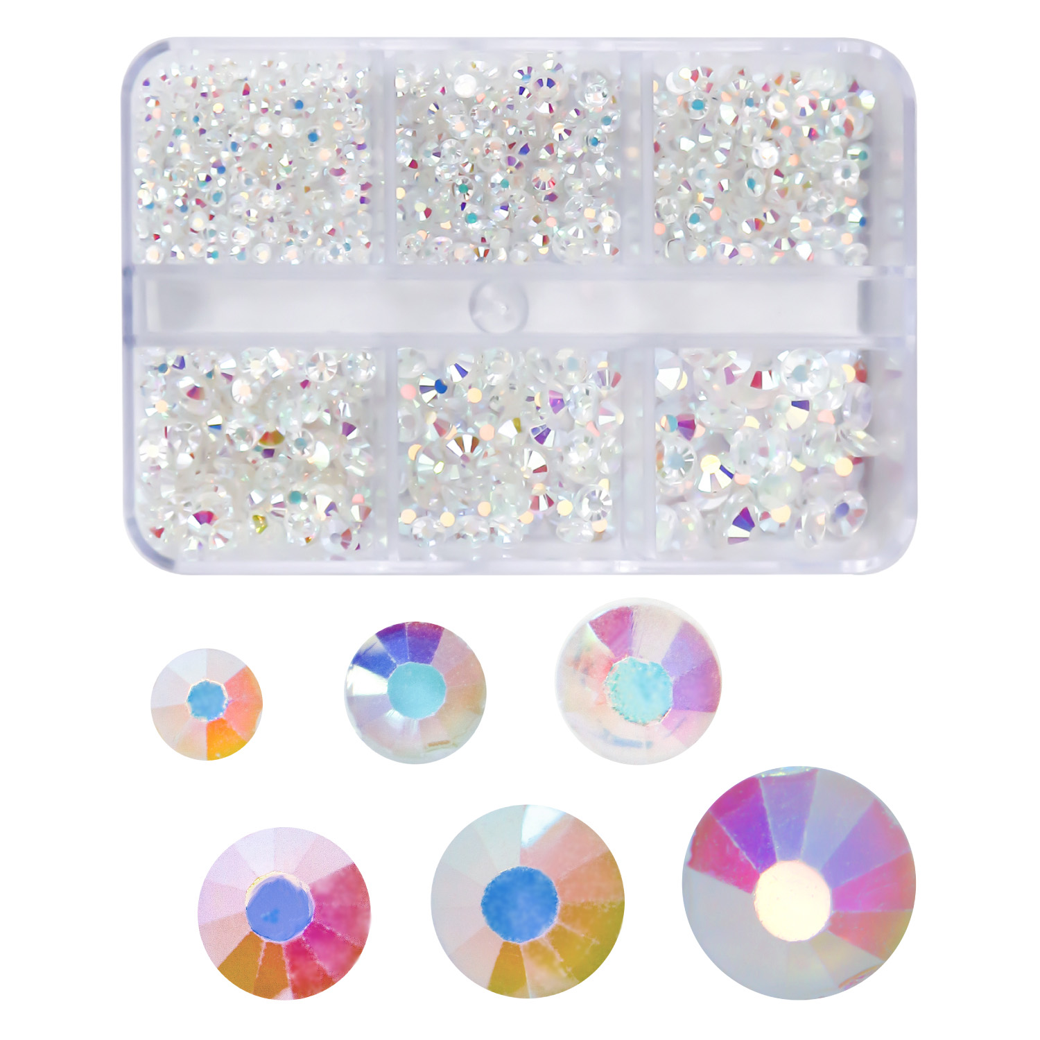 ラインストーン オーロラ】ストーン ネイルパーツ 手芸パーツ 粘着無し