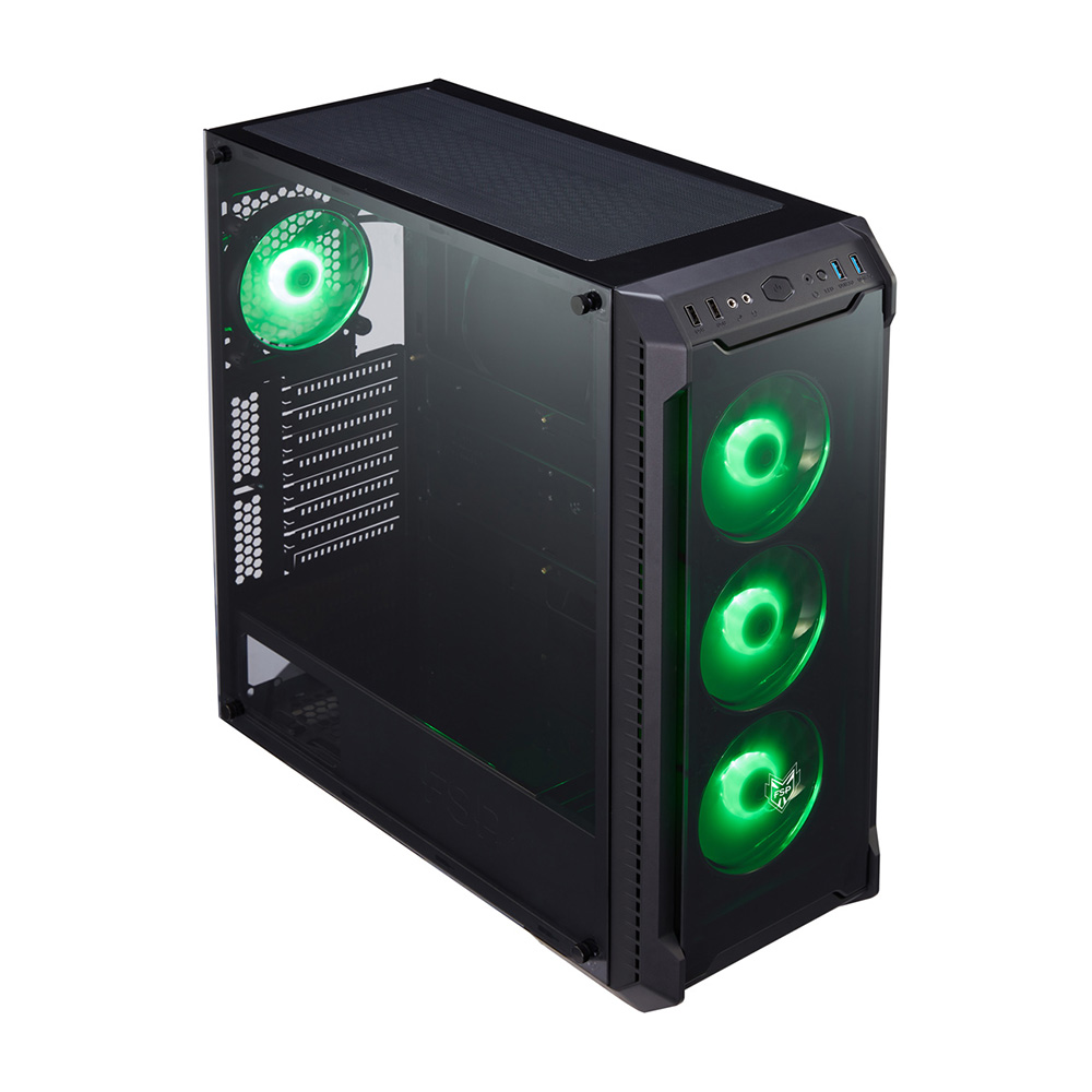 フロント×3 リア×1 RGB LEDファン搭載 FSP製 ミドルタワー PCケース