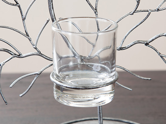 おしゃれなツリー型インテリアオブジェ キャンドルホルダー付き 【chld