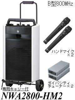 ダイバシティ方式ワイヤレスアンプセット NWA-2800 専用キャリー付属