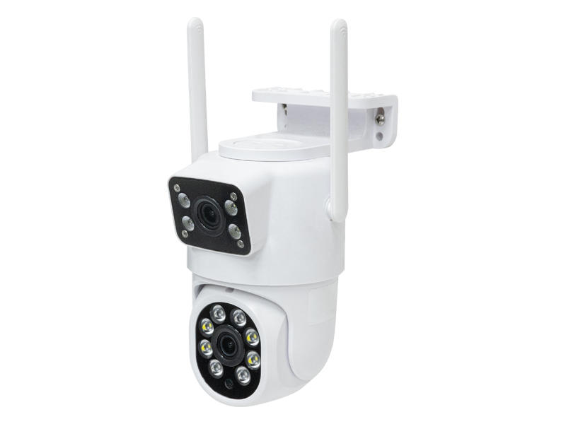 WIFI IP防犯カメラ Wレンズ 360度監視 防犯灯パンチルトカメラ WTW