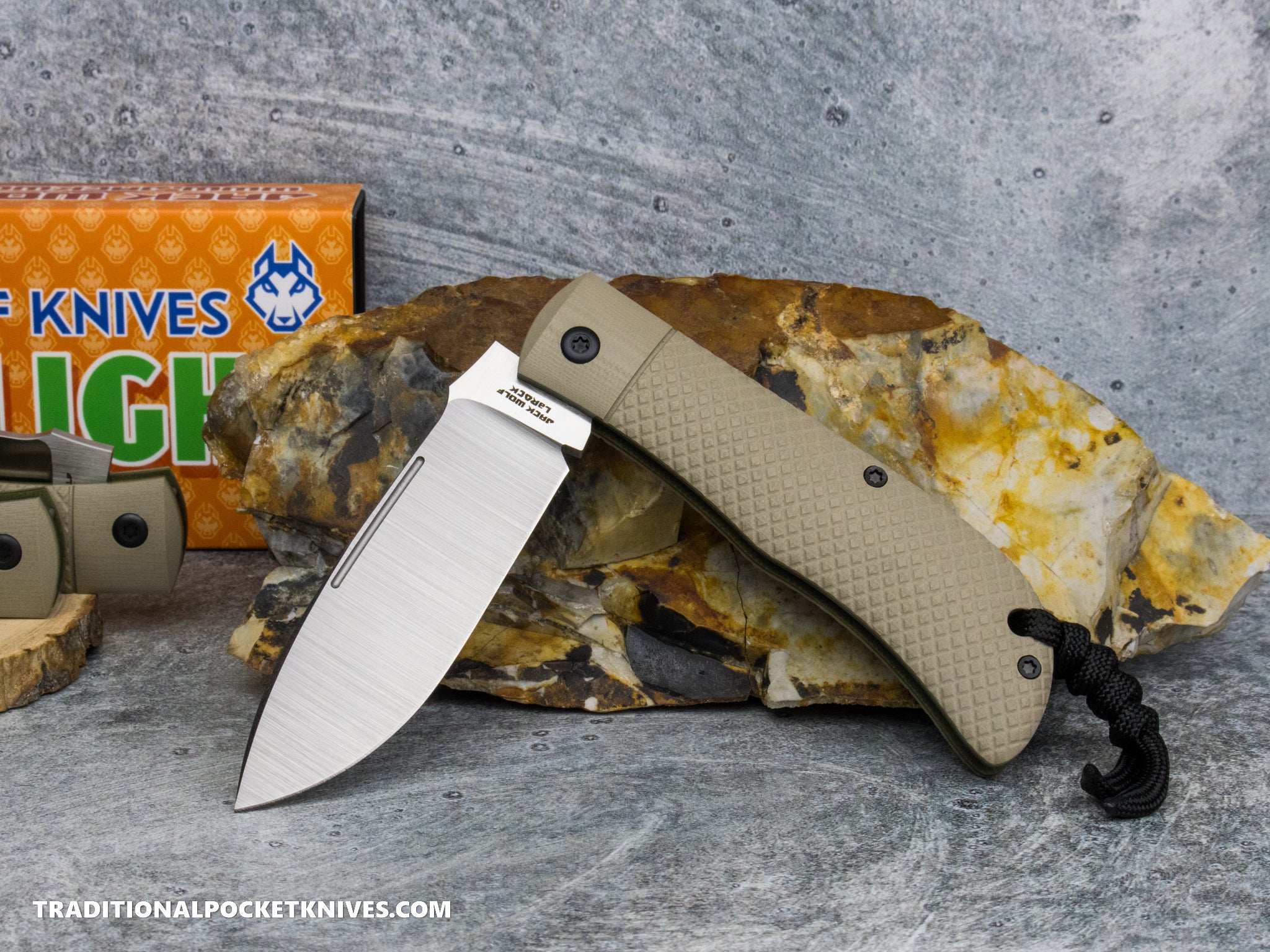 Jack Wolf Knives Timber Jack FDE G10 Cross Hatch - Ultralight