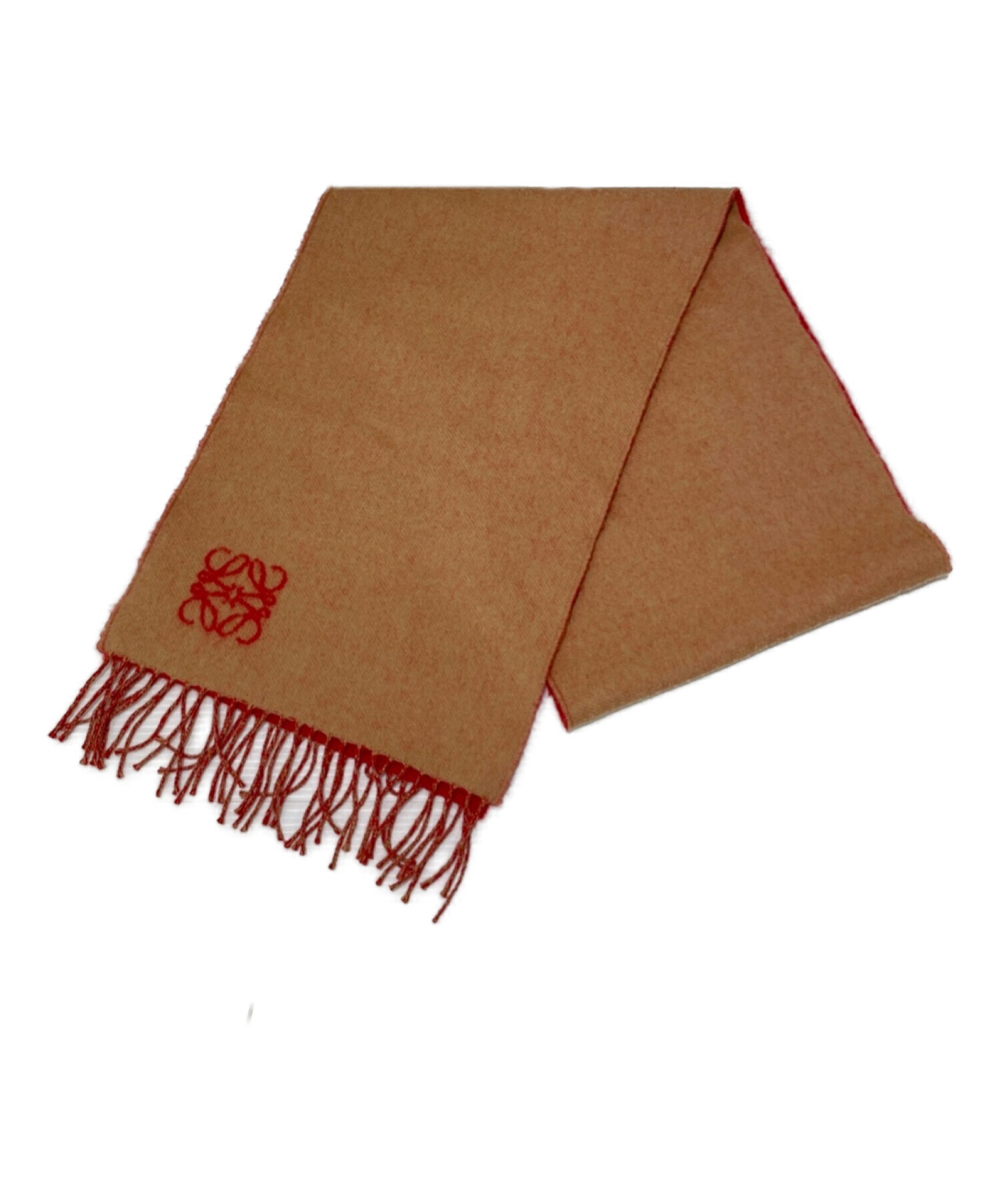 中古・古着通販】LOEWE (ロエベ) アナグラムバイカラーマフラー レッド