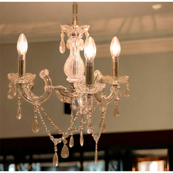 LED対応】 クリスタルガラスシャンデリア 3灯(トリオ・クリア