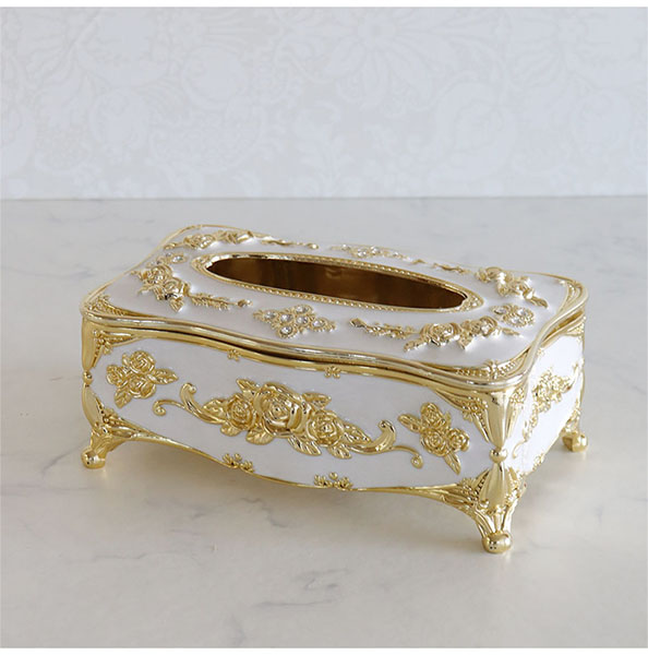 ロココ調 シンデレラのティッシュケース（ホワイト）｜Y-KAGU(輸入家具