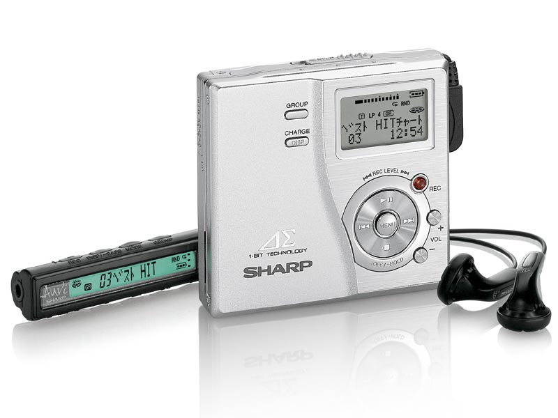 シャープ、1ビットデジタルアンプ搭載のポータブルMDレコーダ