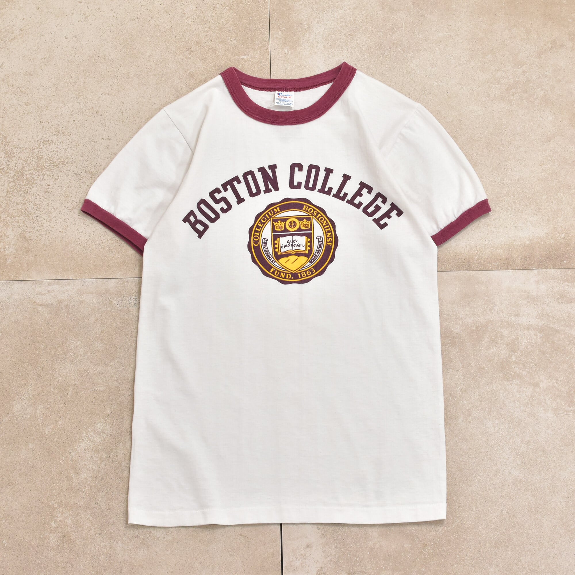 80s USA Champion college print ringer T-shirt | 古着屋 grin days