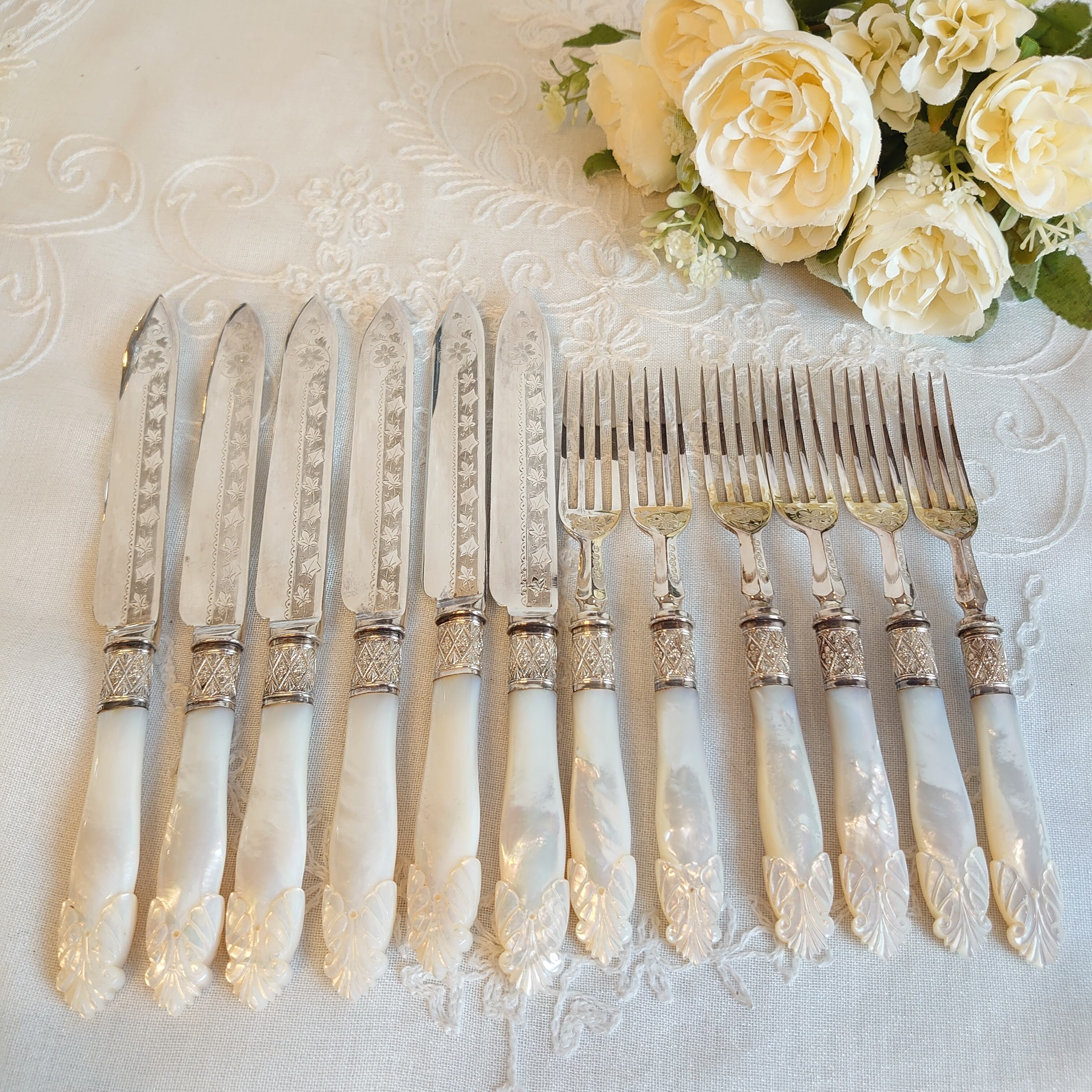 白蝶貝 カトラリーセット 12本組 | アンティークショップ リベルテ