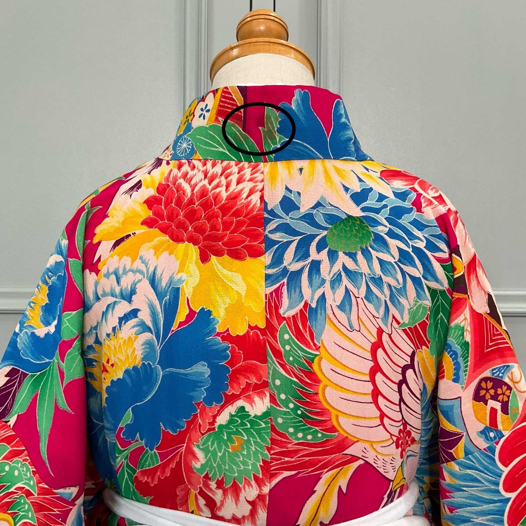 華と鳳凰＊7歳 七五三 ピンク 水色 鞠 鳥 ダリア 牡丹 菊 アンティーク