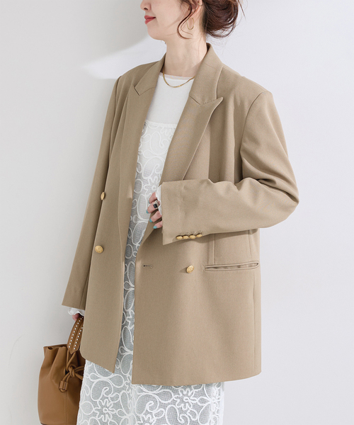 S/M展開あり》Wブレストピークド4Bジャケット2（テーラードジャケット