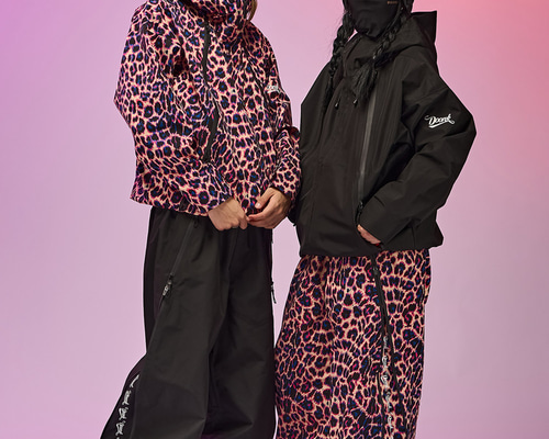 25-26限定 スノボウェア 上下セット ヒョウ柄 黒 撥水 3L メンズ