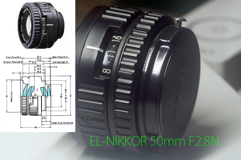 Nikon 「EL-NIKKOR 150mm F5.6」のつもりが「EL Nikkor 50mm F2.8N」に