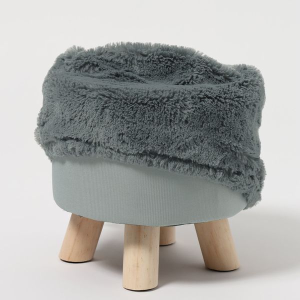 ファブリックスツール（ファー） グレー LAKOLE/ラコレ - アスクル